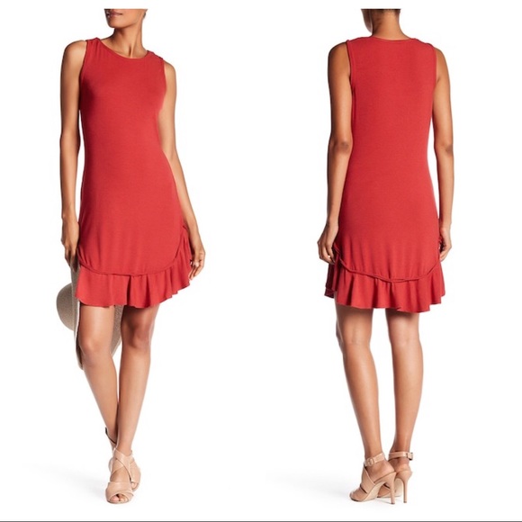 Max Studio Dresses & Skirts - Max Studio Ruffled Hem Mini Dress in Red NWT